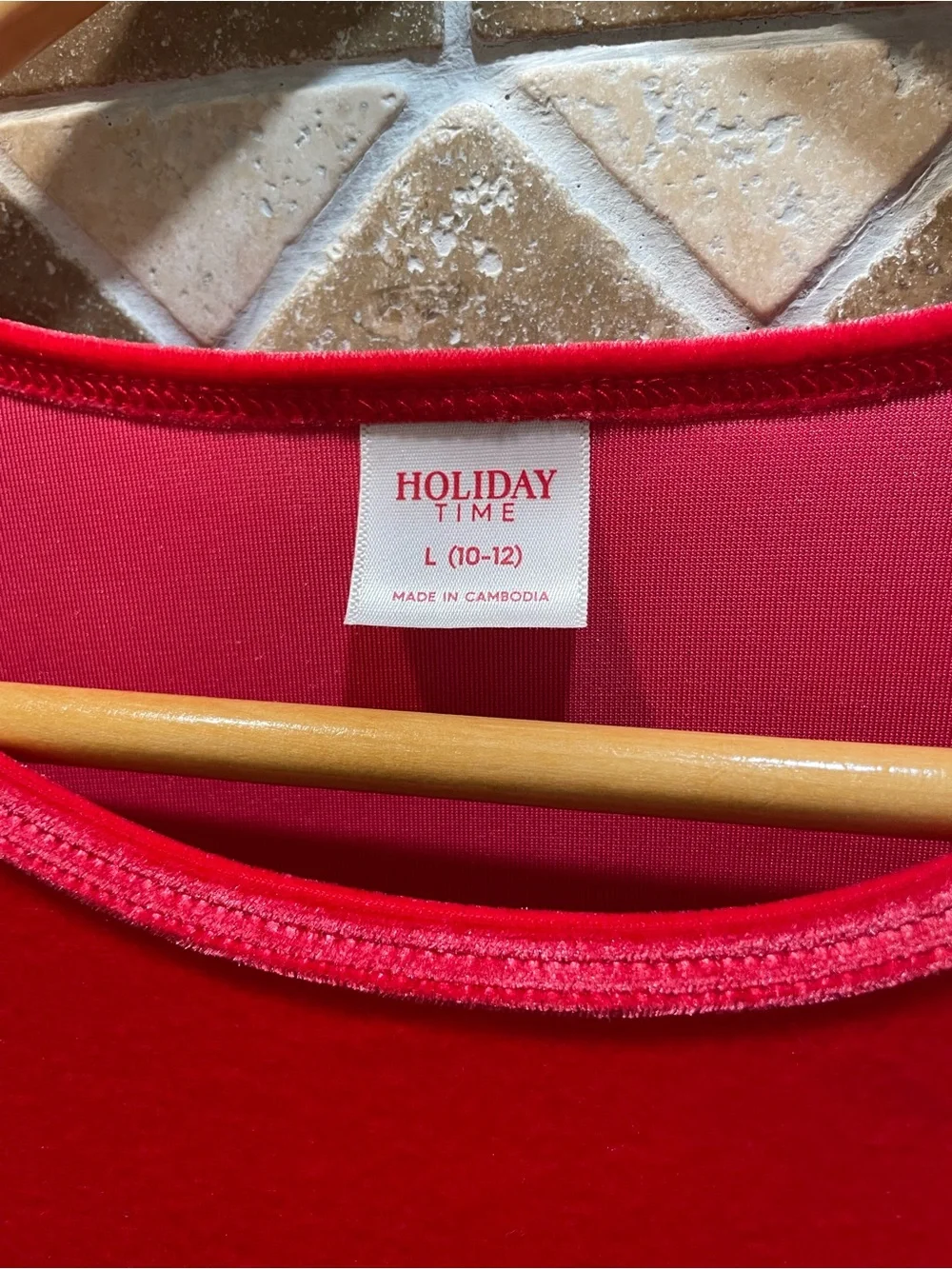 Red Velvet Holiday Dress with White Faux-Fur Trim
